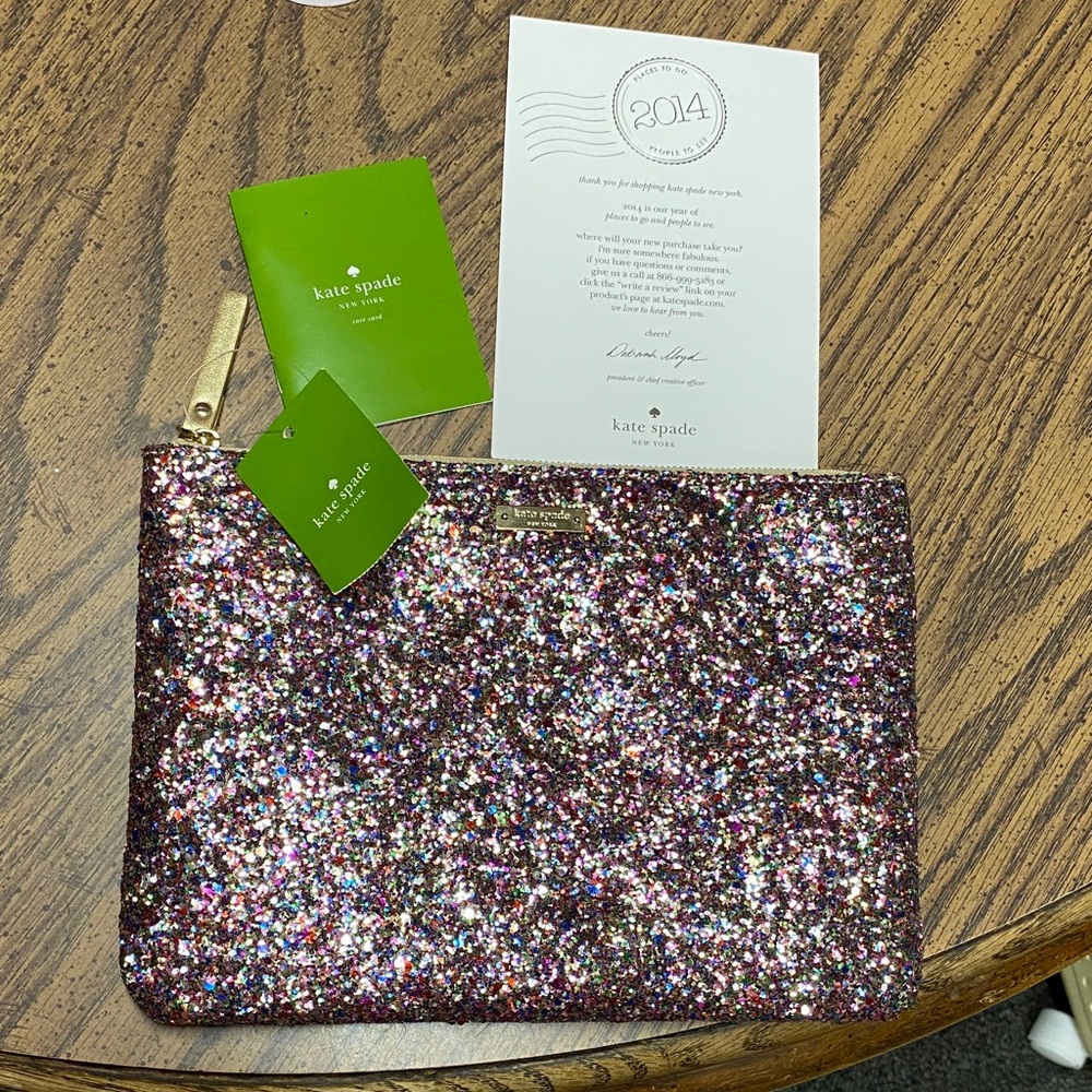Kate Spade Sparkling Multicolor Pouch Clutch Purse NWT